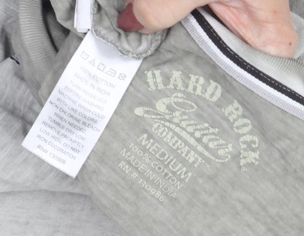 Hard Rock Men's Grey Graphic Print Motorcycle T-Shirt M