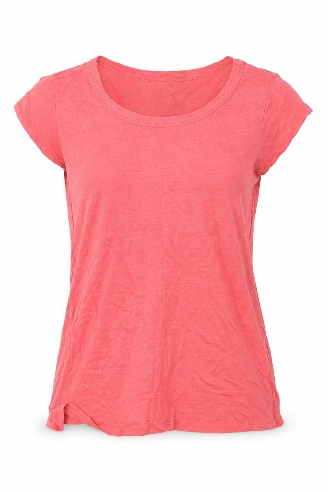 Womens UK Size M Benetton Pink Linen T-Shirt