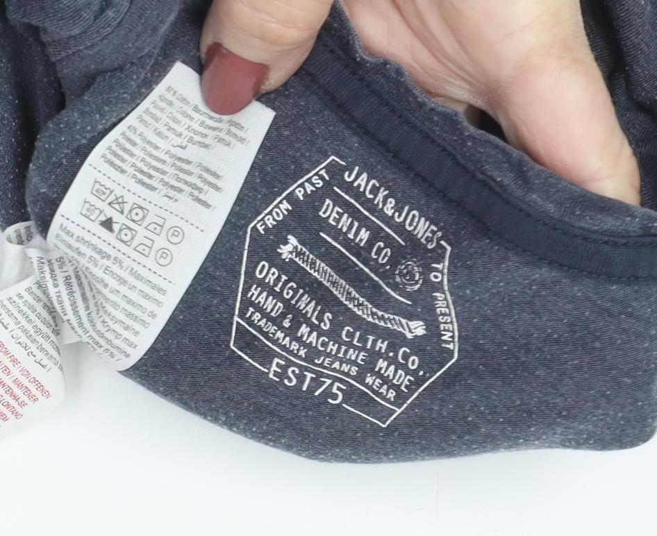 Jack & Jones Men's Blue Graphic Print T-Shirt M