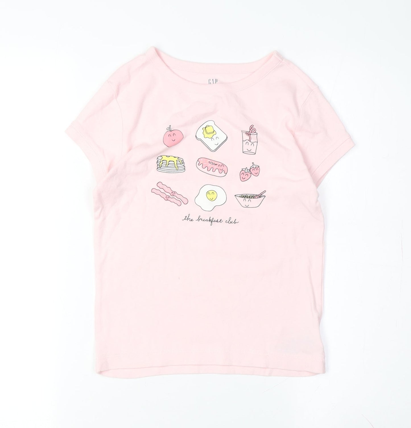 GAP Girls Pink Breakfast Graphic T-Shirt, Size 10-11 Regular