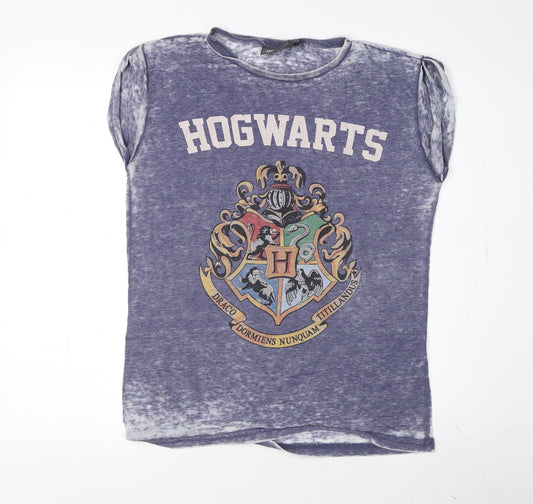 Harry Potter Unisex Blue T-Shirt Size 6 with Crest