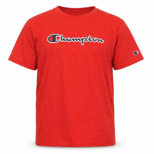 Champion Boys Red XL Short Sleeve T-Shirt with Logo