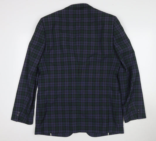 Vintage Men's Multicoloured Plaid Blazer Size UK 44R