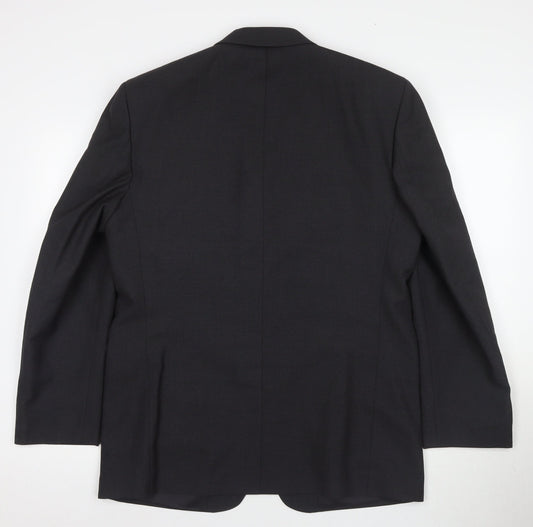 Simon Jersey Men's Black Blazer, Regular Fit, 40R