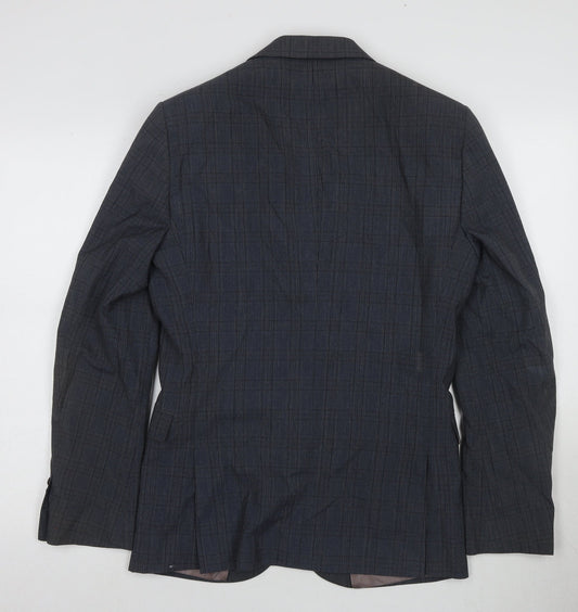 Next Men's Blue Check Blazer, Size 36, Classic Style