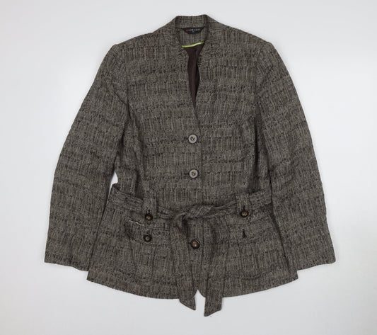 Bm Collection Women's Brown Military Blazer Size 14