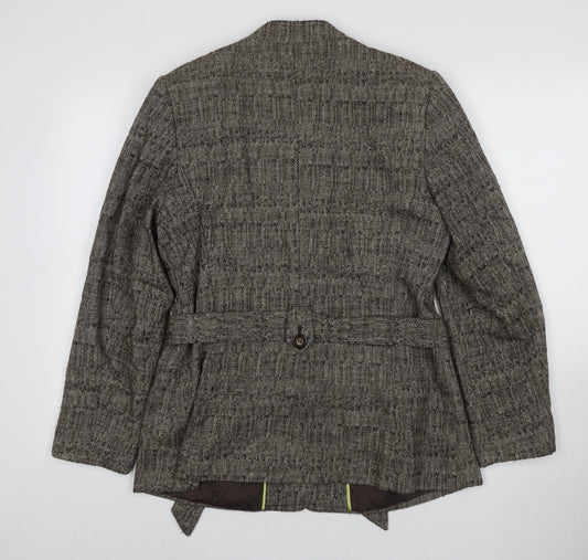 Bm Collection Women's Brown Military Blazer Size 14