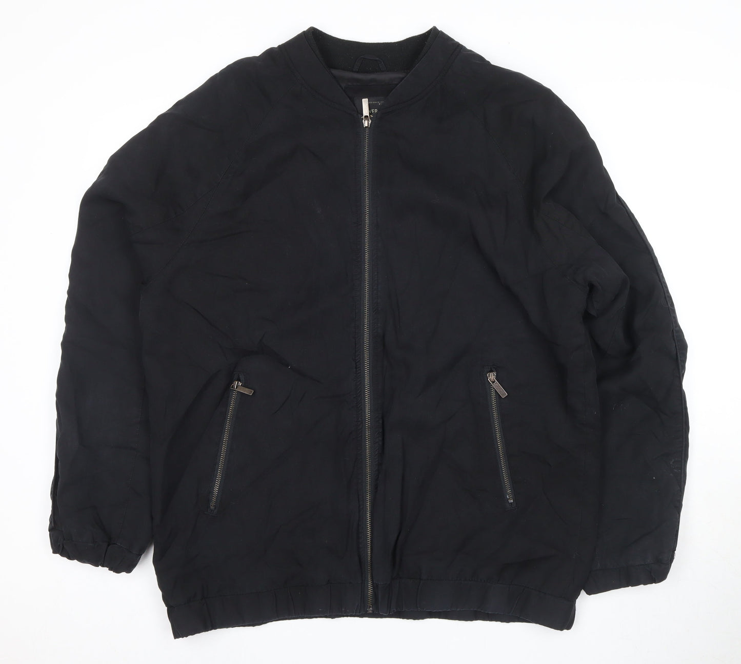 River Island Men's Black Bomber Jacket Size 4
