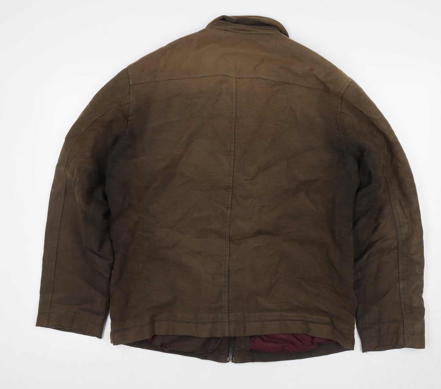 River Island Men's Brown Cotton Biker Jacket M
