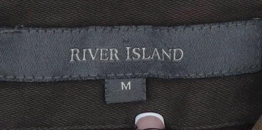 River Island Men's Brown Cotton Biker Jacket M