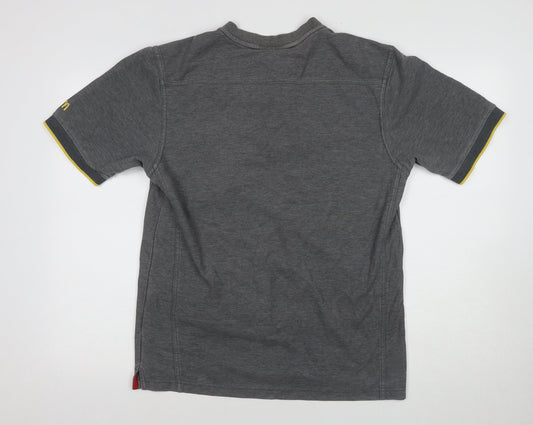 Dimensions Men's Grey Henley T-Shirt, Size M