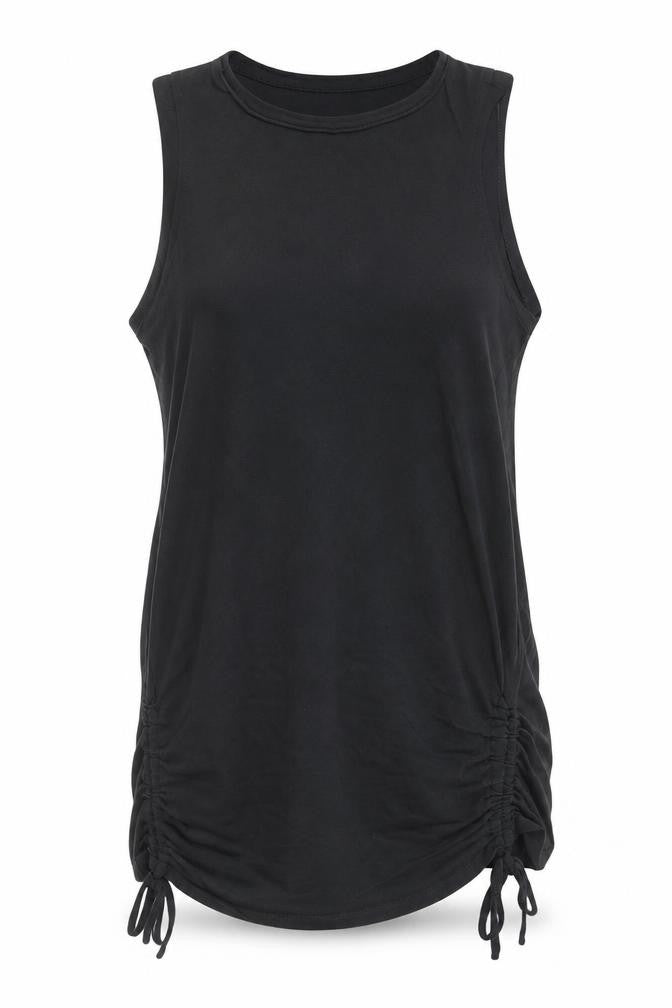 River Island Women Black Sleeveless Cotton Tank, Size 12
