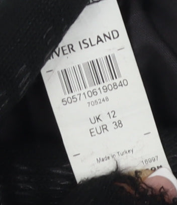 River Island Women Black Sleeveless Cotton Tank, Size 12