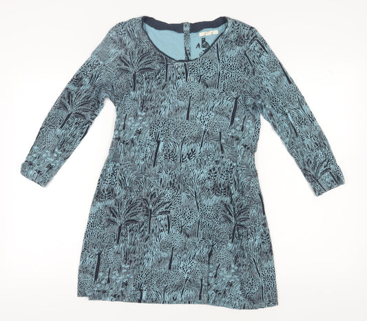 White Stuff Women's Blue Geometric Shift Dress Size 10