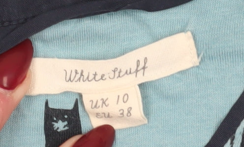 White Stuff Women's Blue Geometric Shift Dress Size 10