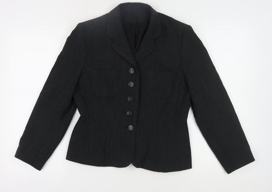 Petite Principles Black Pinstripe Women's Suit Jacket