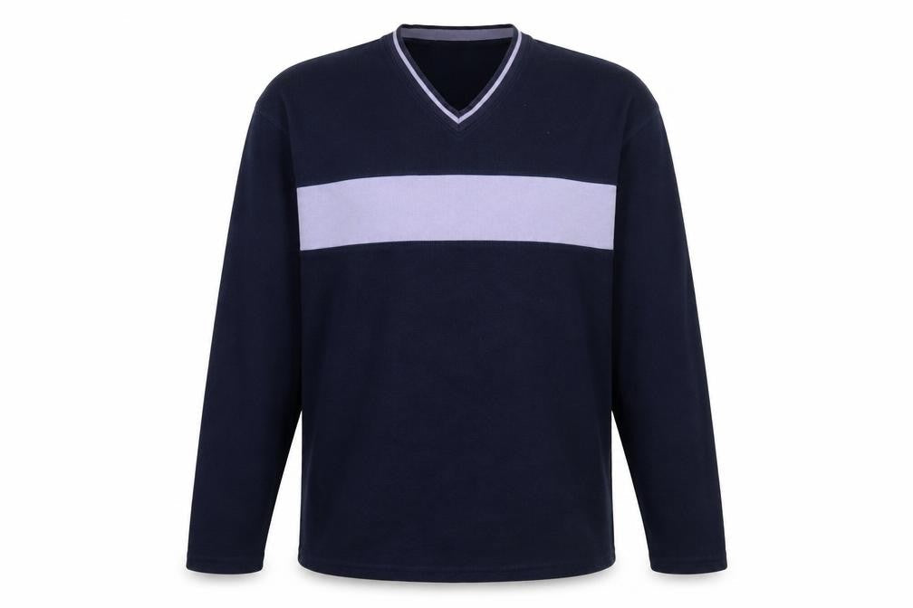 Marks and Spencer Men's Blue V-Neck Pullover Sweatshirt M