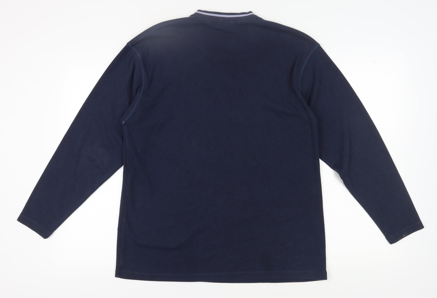 Marks and Spencer Men's Blue V-Neck Pullover Sweatshirt M