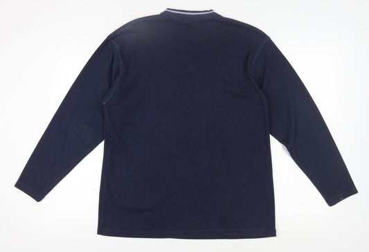 Marks and Spencer Men's Blue V-Neck Pullover Sweatshirt M