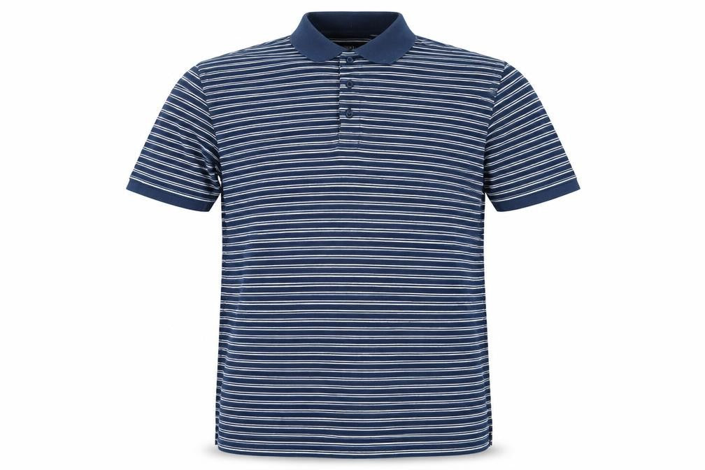 Fabri 8 Men's Blue Striped Polo Shirt Medium