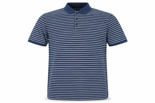 Fabri 8 Men's Blue Striped Polo Shirt Medium