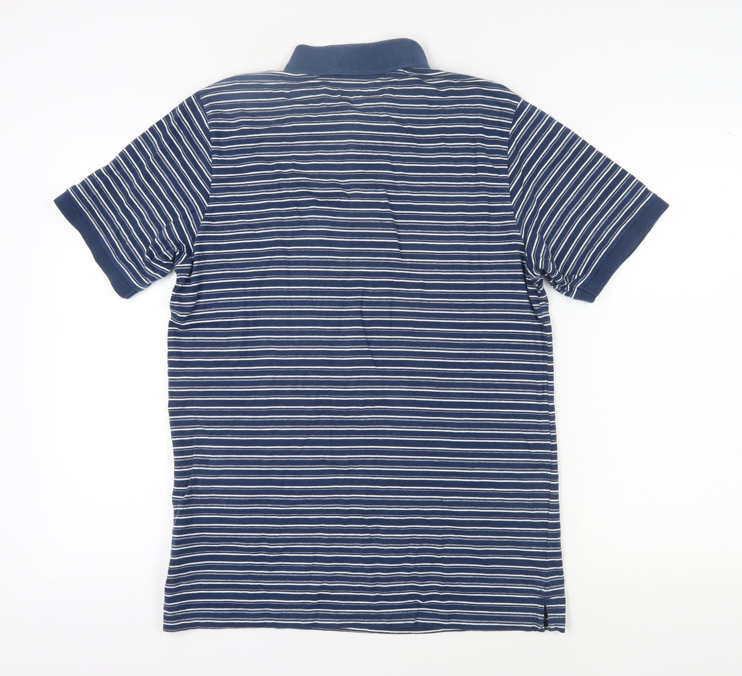 Fabri 8 Men's Blue Striped Polo Shirt Medium