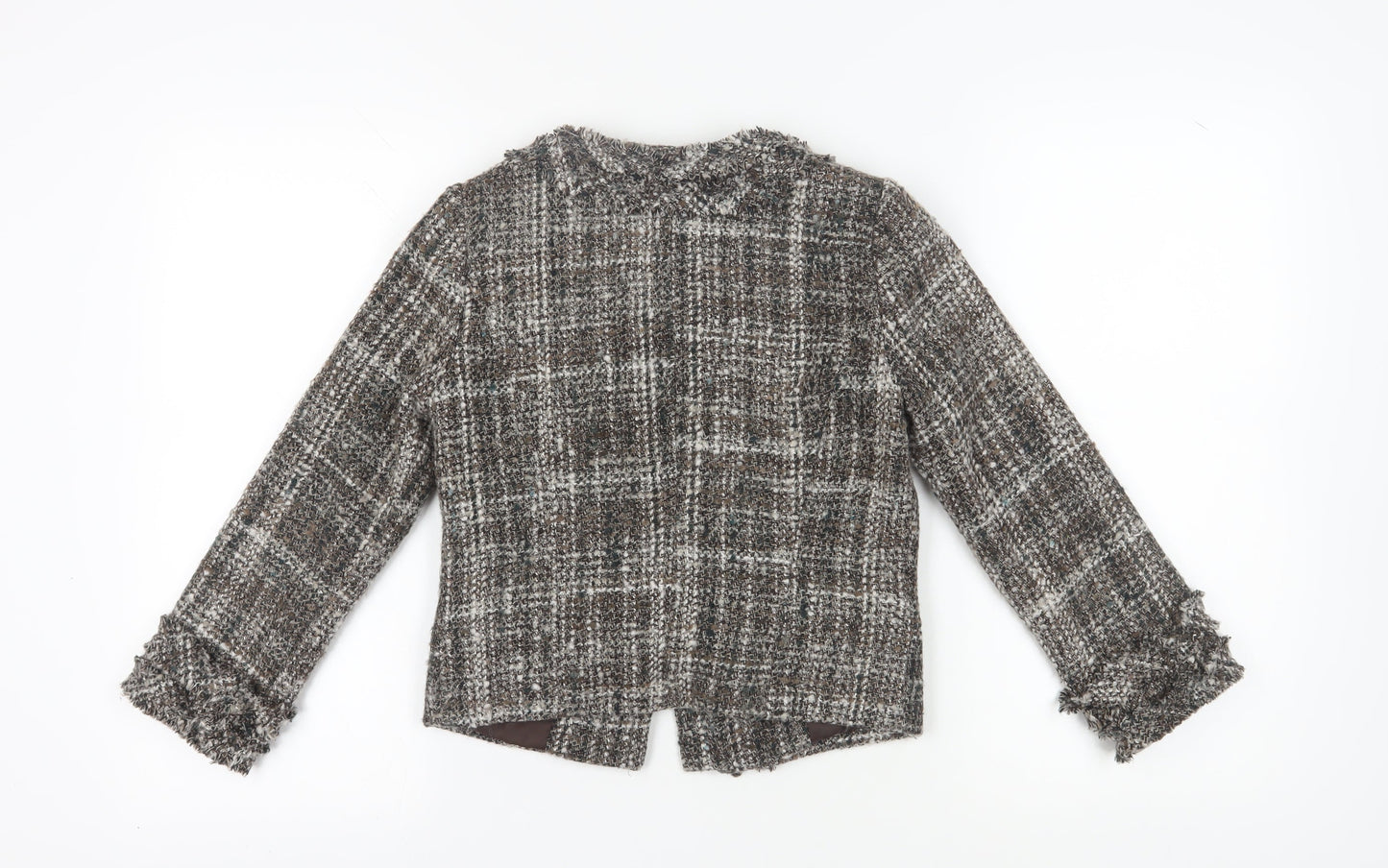Malvin Women's Brown Plaid Boucle Blazer Size 10
