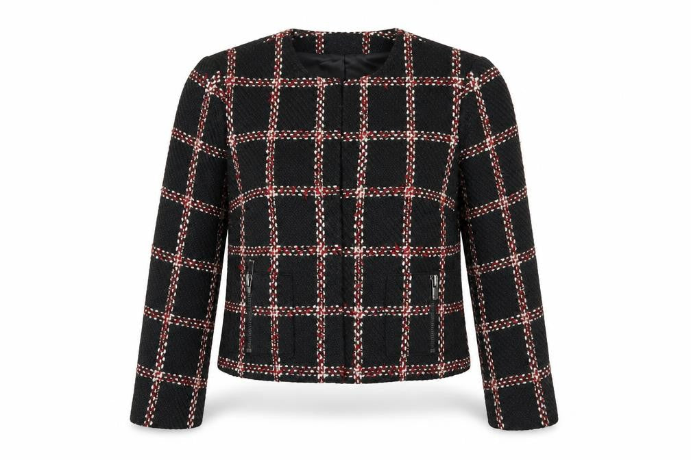 Marks and Spencer Women's Black Check Blazer Size 10