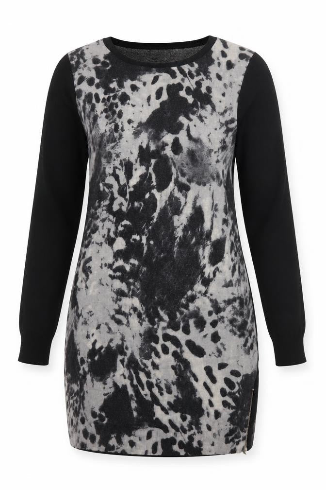 Marks and Spencer Women's Black Animal Print Pullover, Size 16