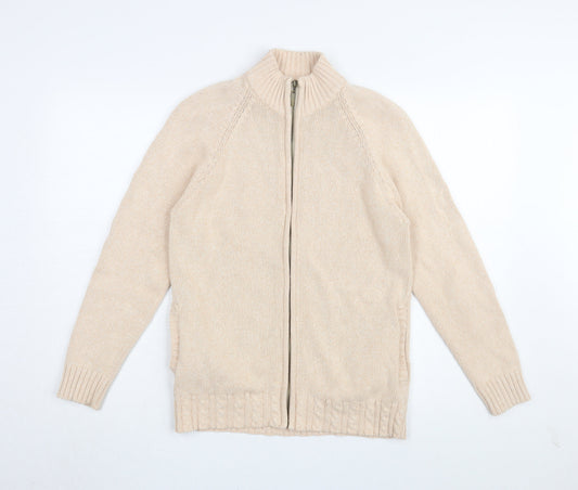 Jumper Women's Beige Knit Jacket, Size S, Full Zip