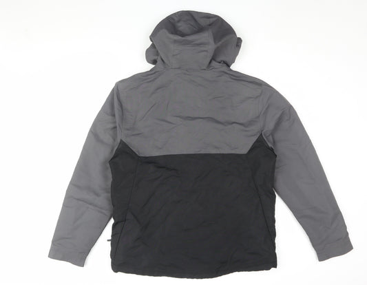 Next Men's Black Grey Jacket M Hooded Windbreaker