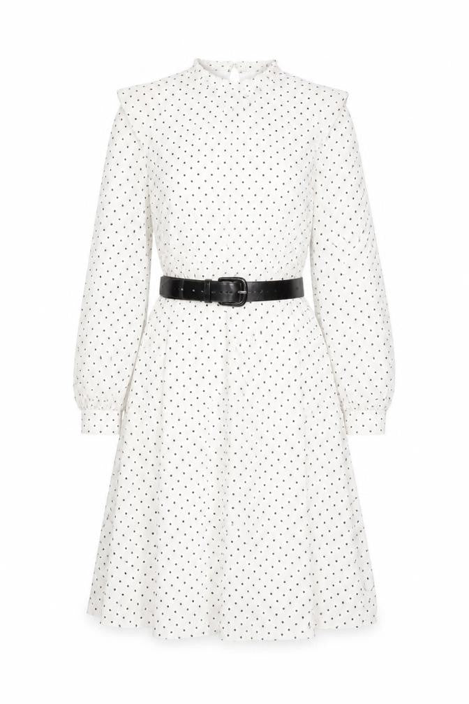 Reserved Women's White Polka Dot A-Line Dress XS