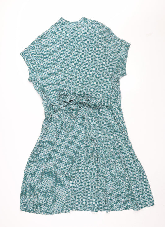 Anne Weyburn Women's Green Geometric Wrap Dress