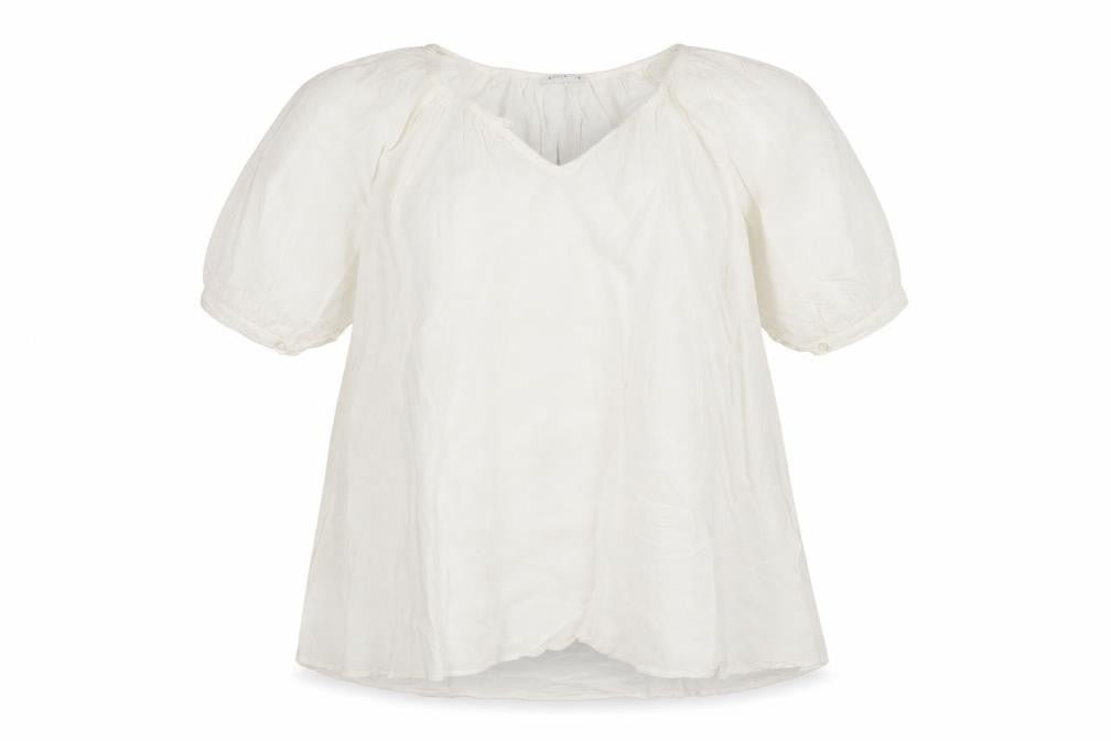 VILA Women's White Cotton Tunic Blouse, Small