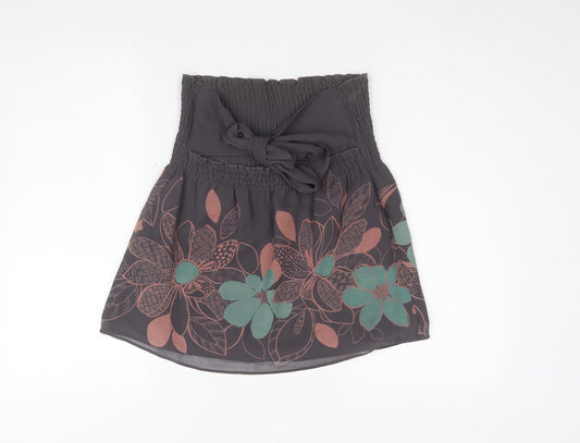 Ted Baker Women's Black Floral Silk Strapless Blouse