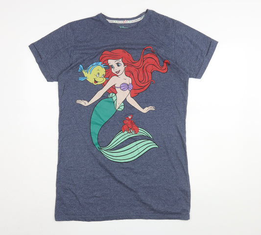 Disney Women's Blue XS T-Shirt Ariel Cartoon