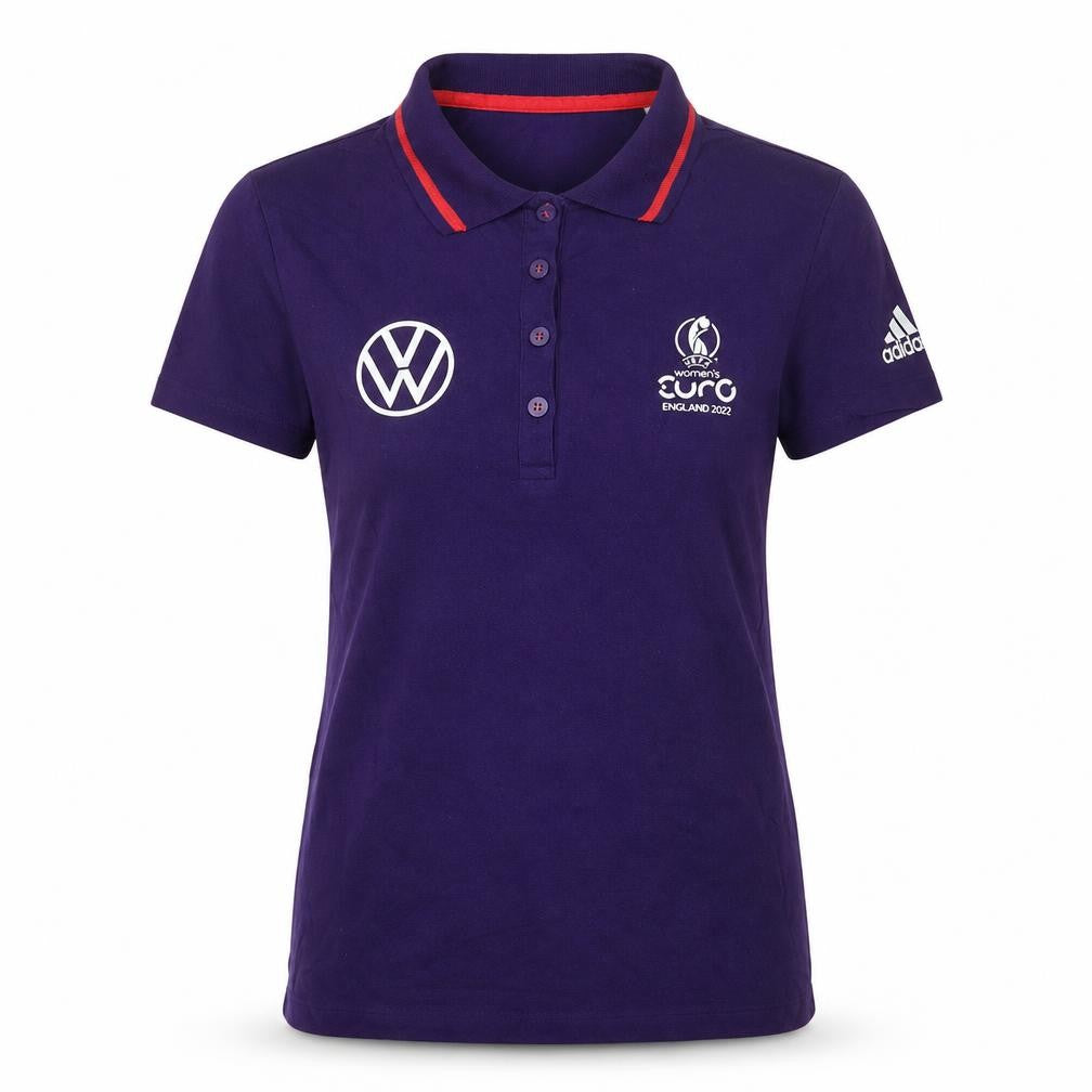 Womens UK Size S adidas Purple Cotton Blend Polo
