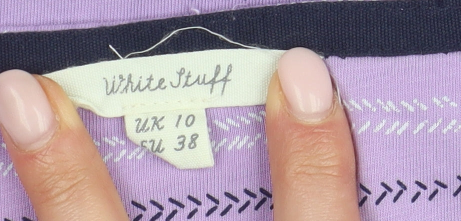 White Stuff Women's Purple Striped Shift Dress UK 10