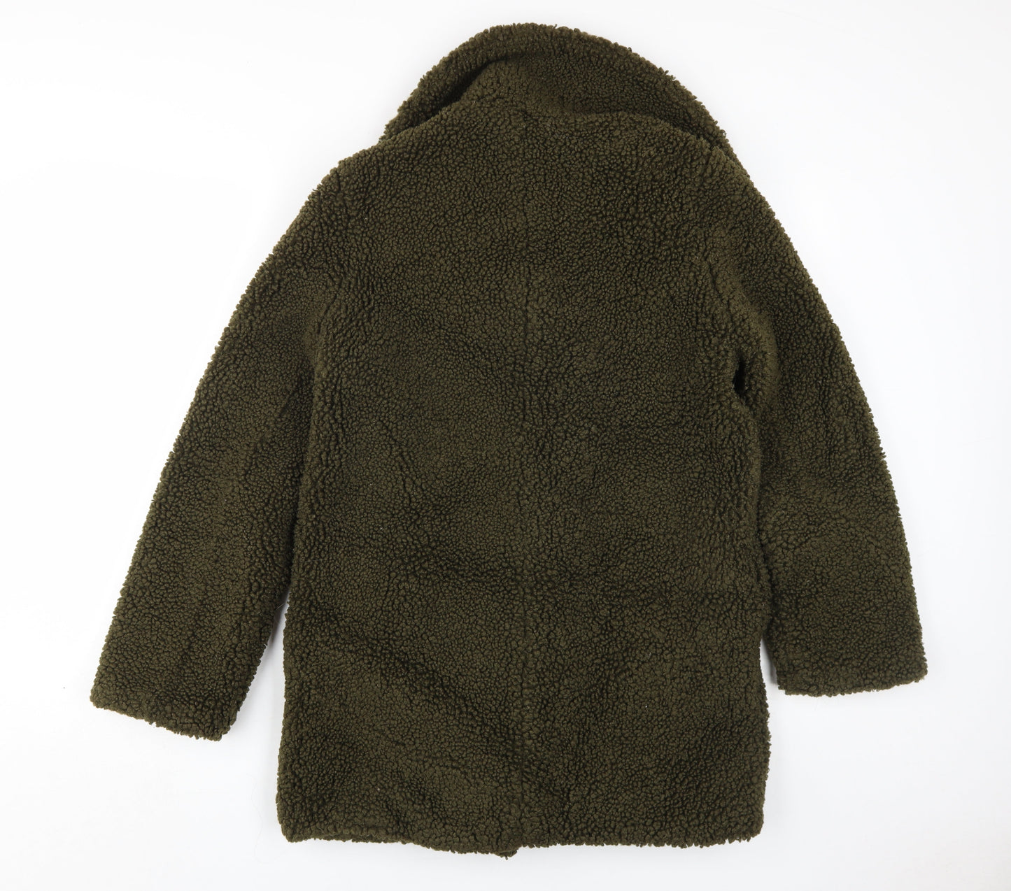 Miss Selfridge Women's Green Overcoat S Lined Fleece