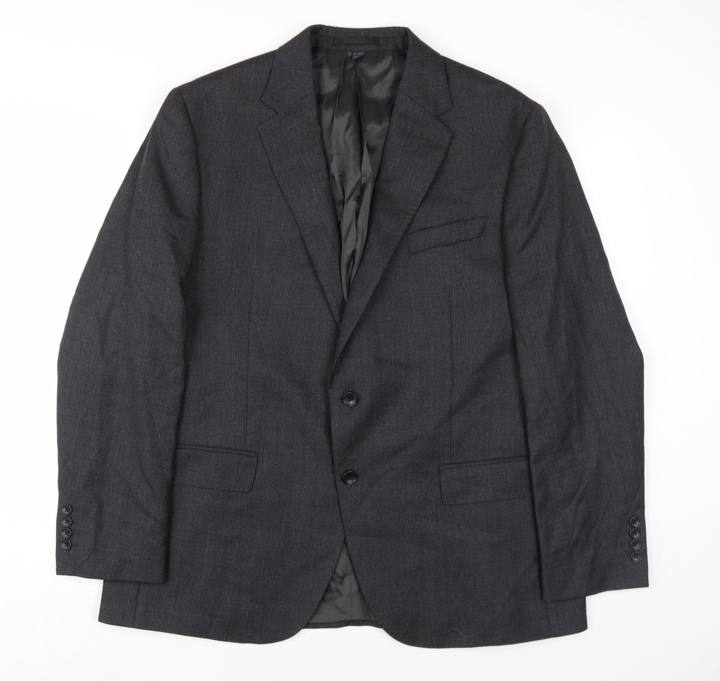 Marks and Spencer Men's Black Blazer, Size 44R, Wool