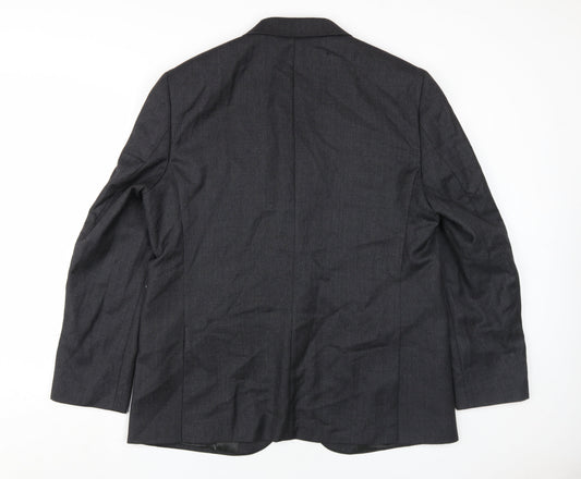 Marks and Spencer Men's Black Blazer, Size 44R, Wool