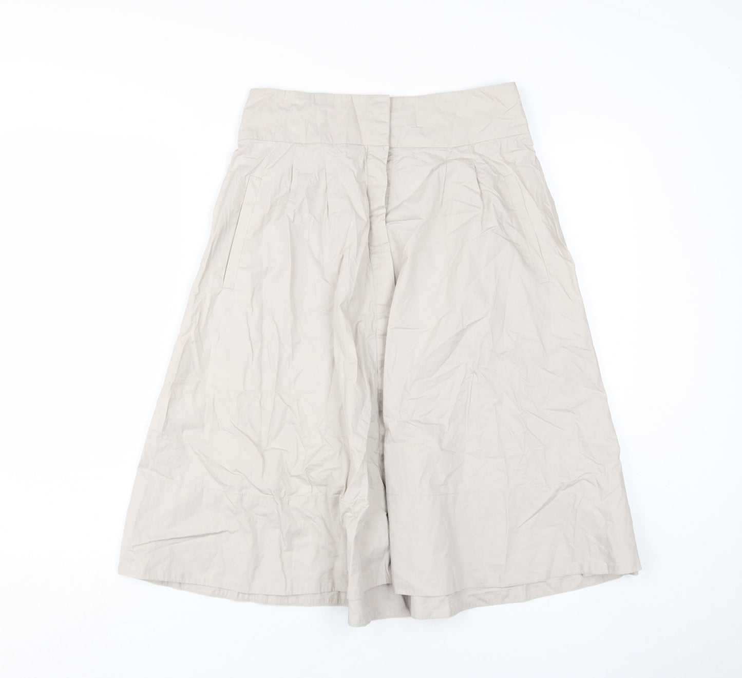Zara Basic Women's Beige A-Line Cotton Skirt M