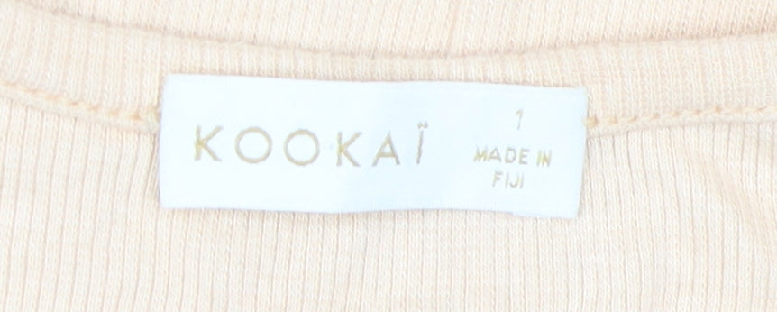 Kookai Women's Beige T-Shirt, S, Casual Chic Top