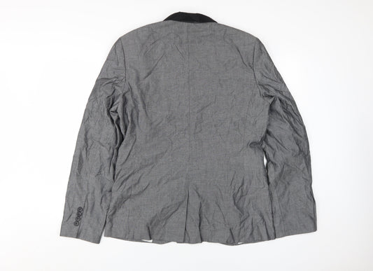 TOPMAN Men's Grey Blazer UK Size 40, Cotton, Excellent