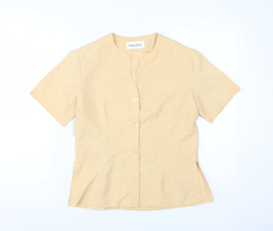 Watercolours Women's Beige Short Sleeve Blouse Size 10