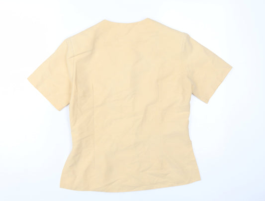 Watercolours Women's Beige Short Sleeve Blouse Size 10