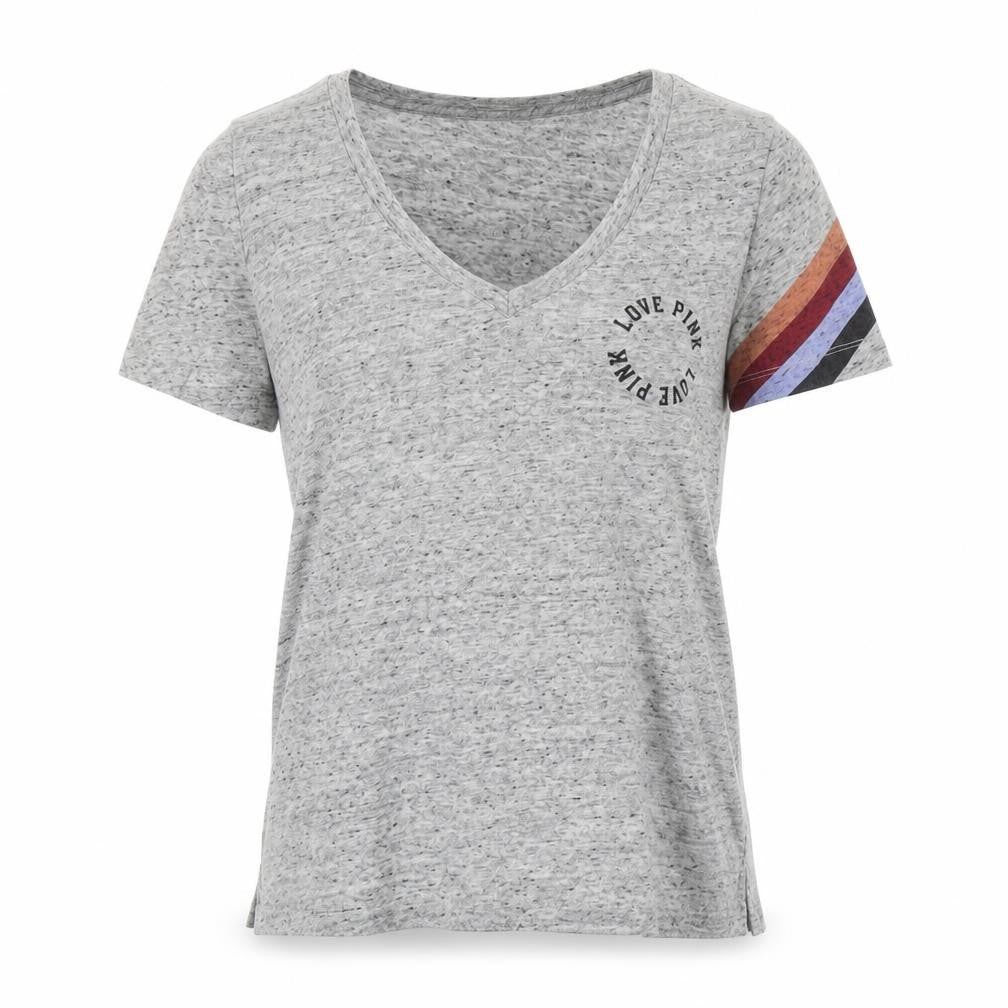 Womens UK Size XS Pink Victoria's Secret Grey Cotton Blend T-Shirt