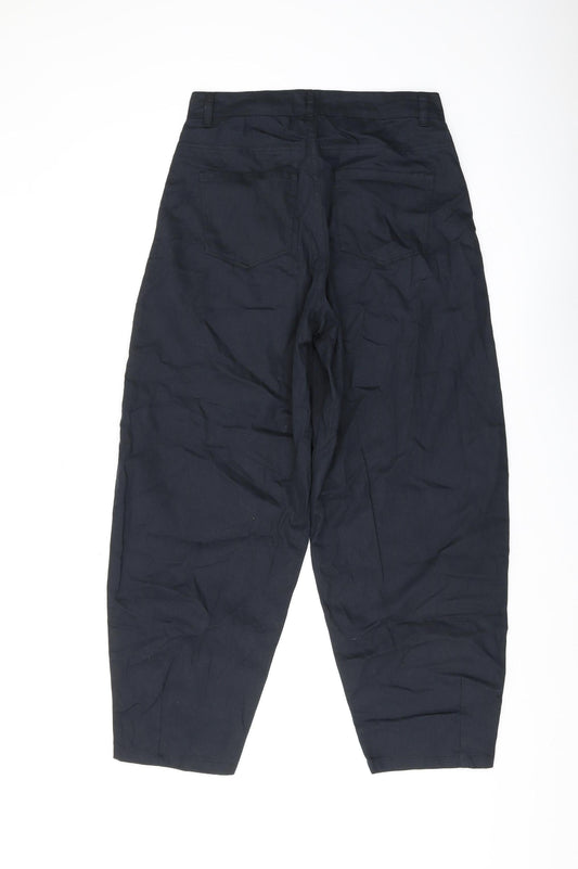 Motel Women's Black Straight Cotton Trousers Size S