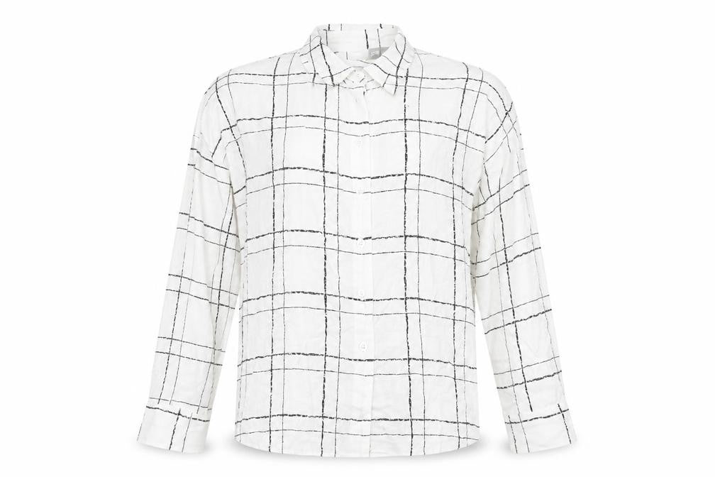 ASOS Women's White Check Button-Up Shirt Size 10