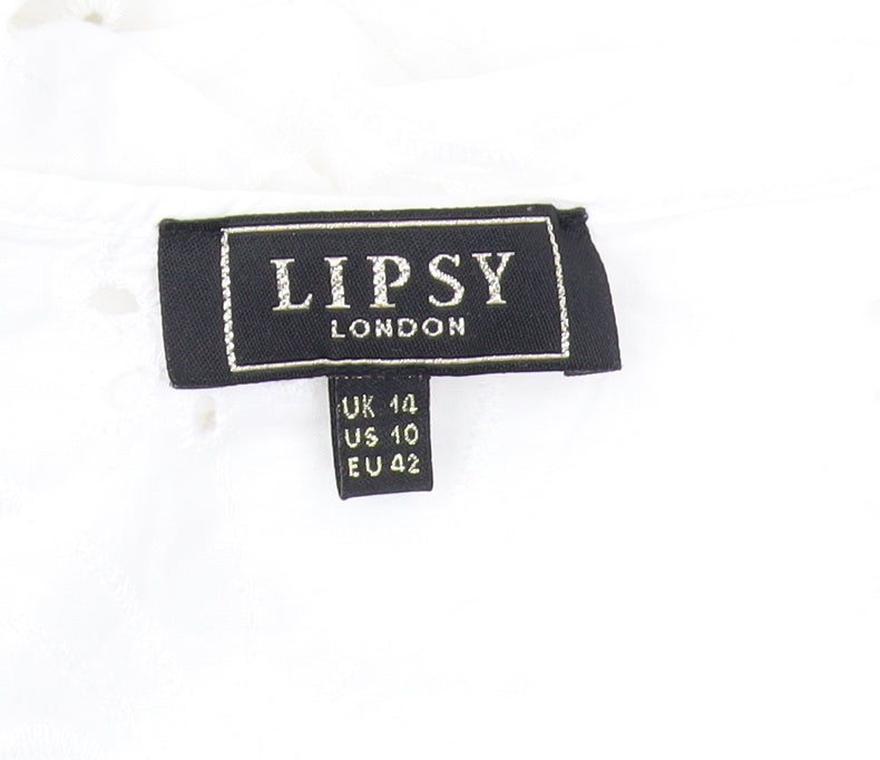 Lipsy Women's White Off the Shoulder Blouse Size 14